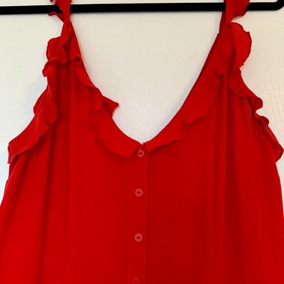 H&M DIVIDED Red Ruffle Jumpsuit - Picture 6 of 7